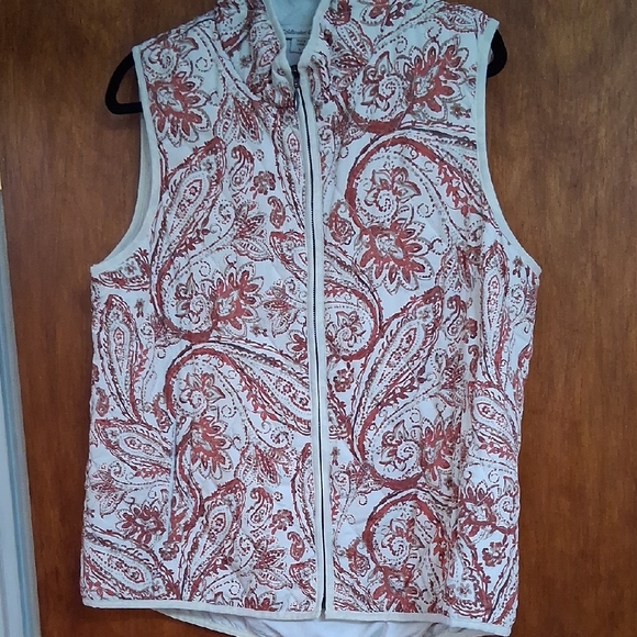 Coldwater Creek Jackets & Blazers - Coldwater Creek Red and Cream Vest